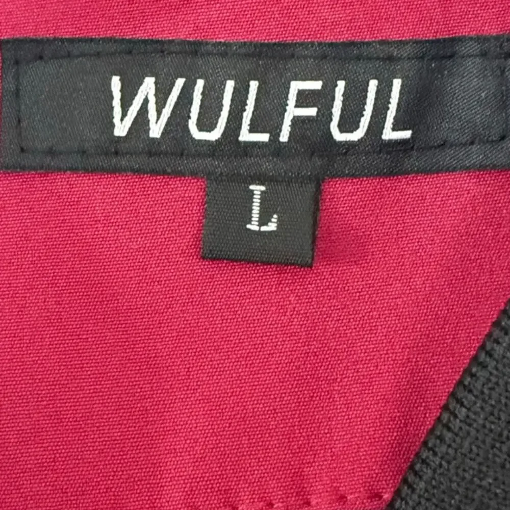 Wulful Mens Bomber Jacket Full Zip Softshell Flight Casual Jacket Size Large Red